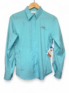 Columbia PFG Tamiami II Women's Light Blue Long-Sleeve Button-Down Shirt XS